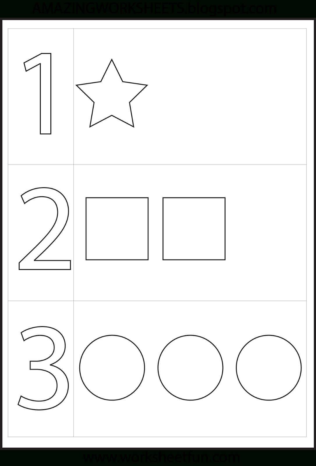 Preschool Number One Worksheet | Number 1 Preschool Worksheets - Free Printable Preschool Worksheets