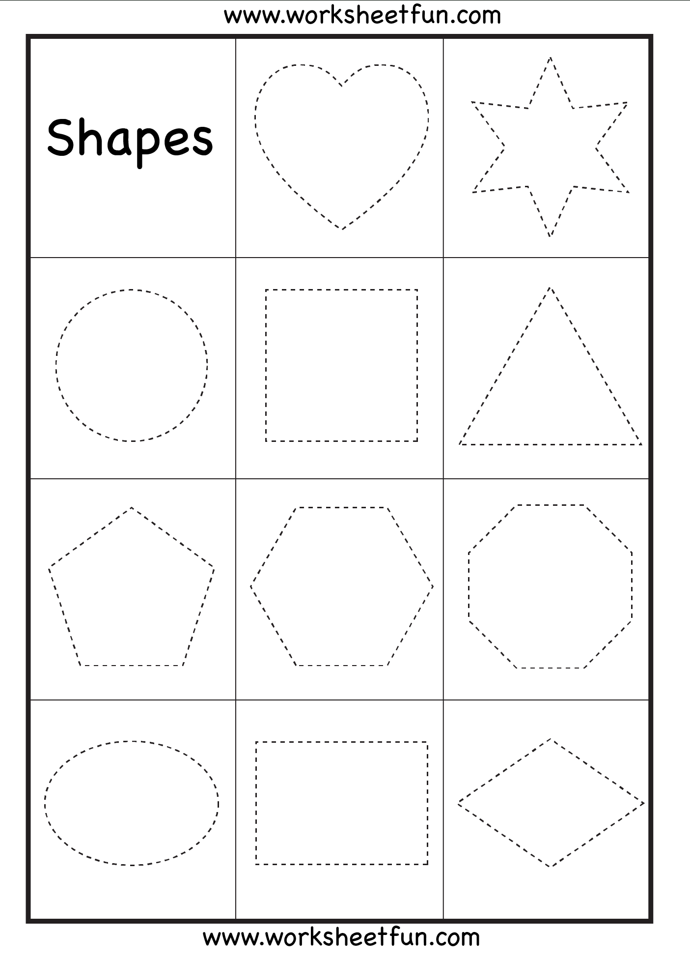 Preschool Shapes Tracing Worksheet | Buku Zizah | Preschool - Free Printable Shapes Worksheets For Kindergarten