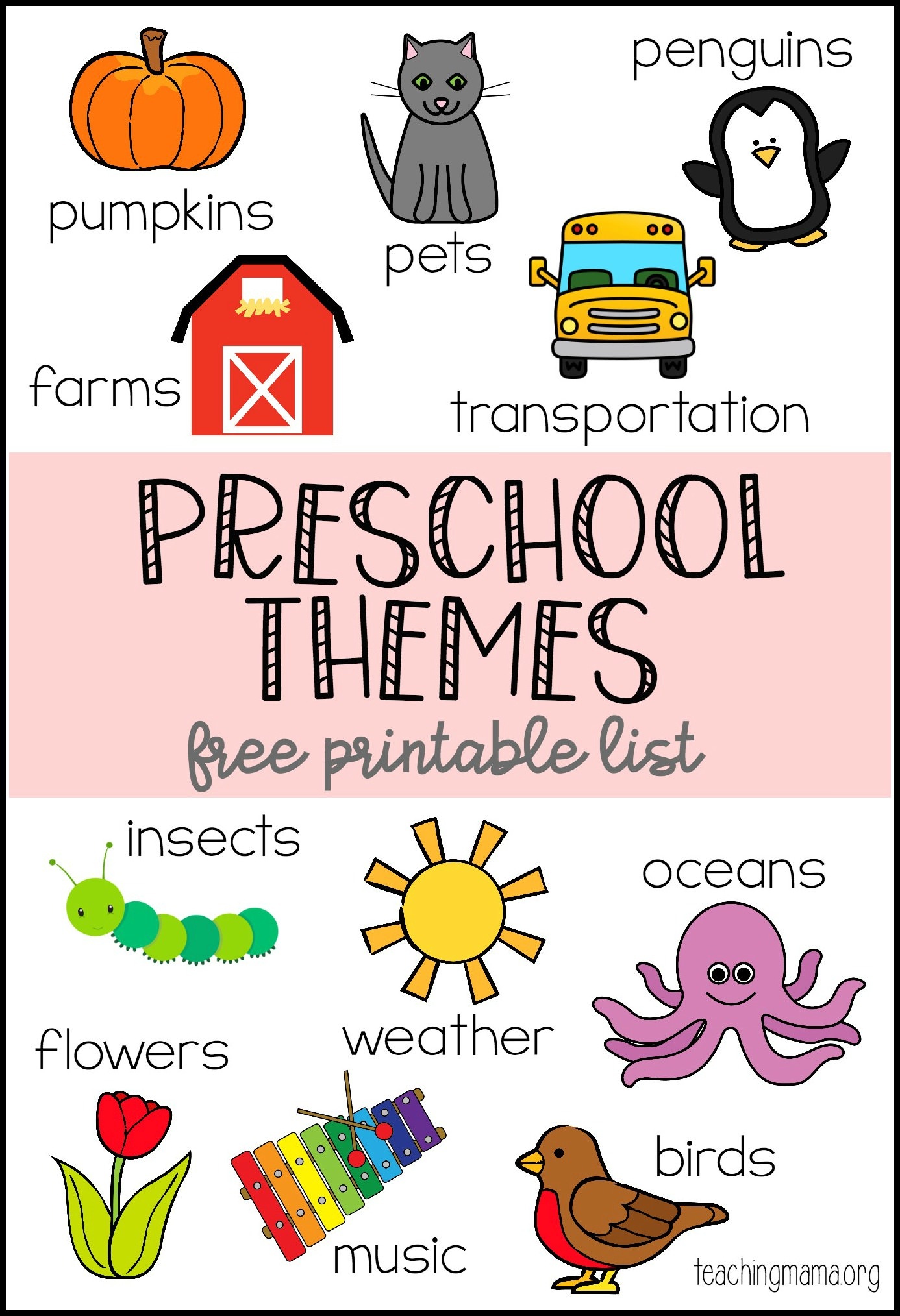 Preschool Themes Printable - Free Printable Picture Schedule For Preschool
