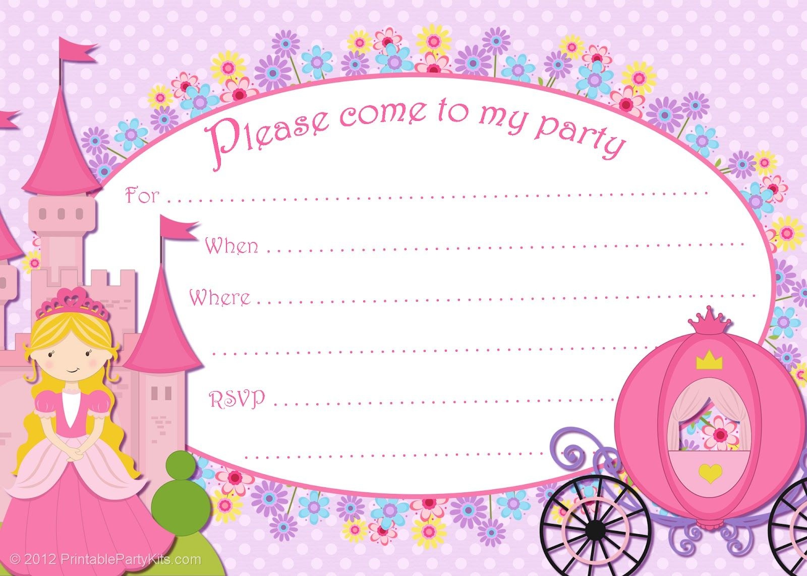 Princess Birthday Invitations Template Free - Kaza.psstech.co - Free Printable Princess Invitations
