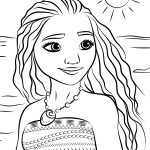 Princess Moana Portrait Coloring Page | Free Printable Coloring   Moana Coloring Pages Free Printable