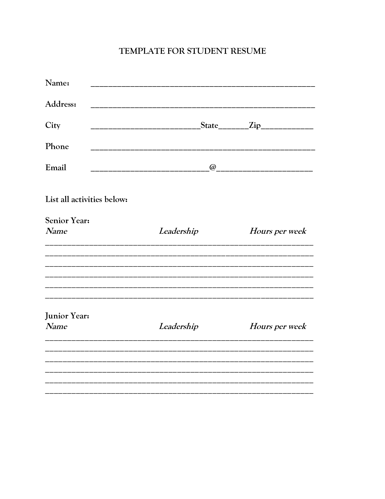 Print Blank Resume Form - Kaza.psstech.co - Free Blank Resume Forms Printable