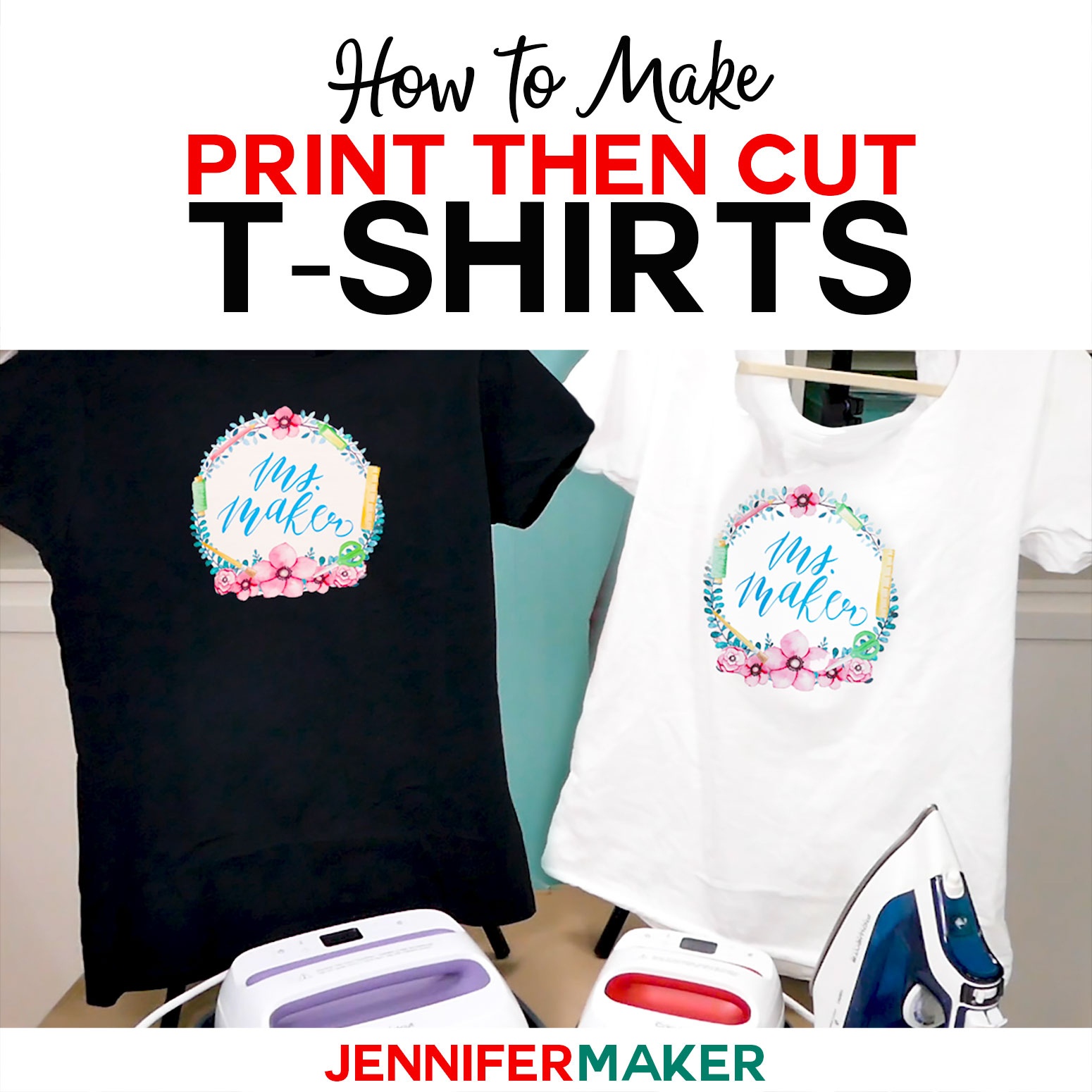 Print Then Cut Cricut Transfer T-Shirts - Jennifer Maker - Free Printable Christmas Iron On Transfers