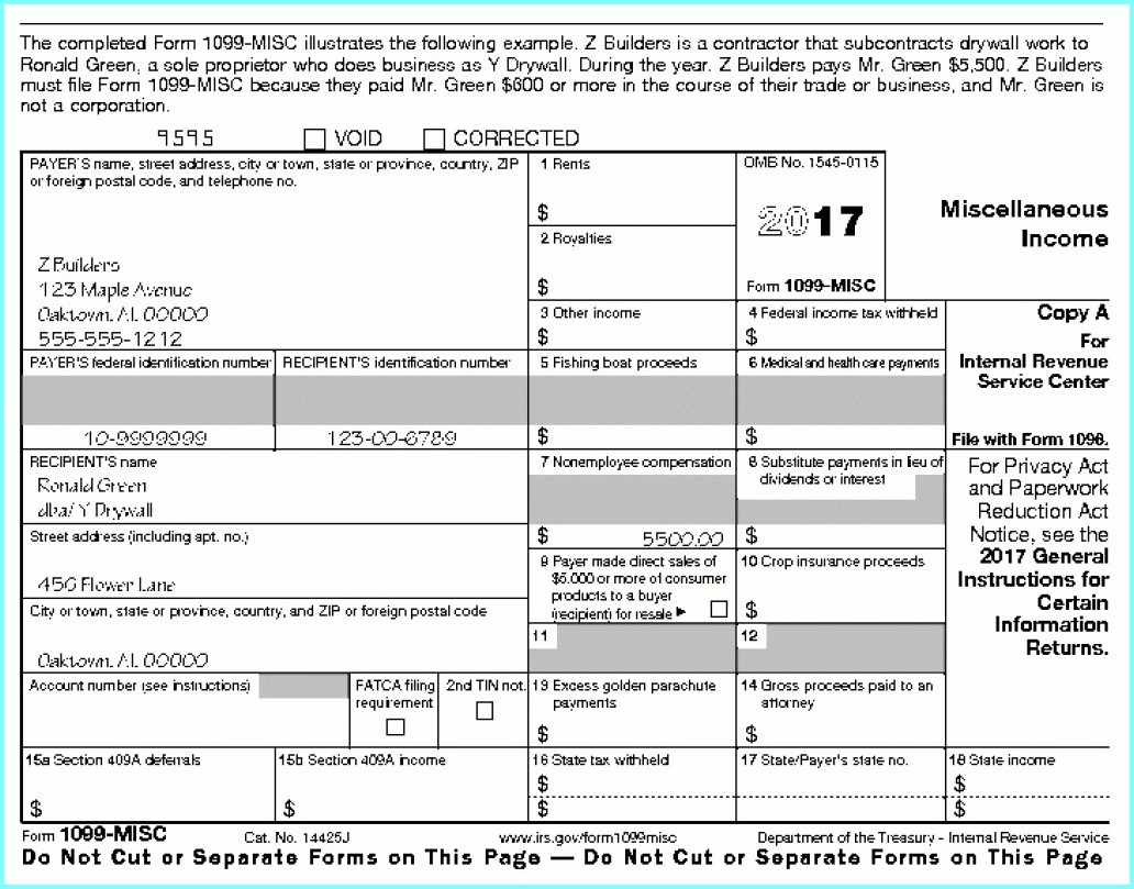 Printable 1099 Misc Form 2017 - Form : Resume Examples #now8Xgawpy - Free Printable 1099 Form