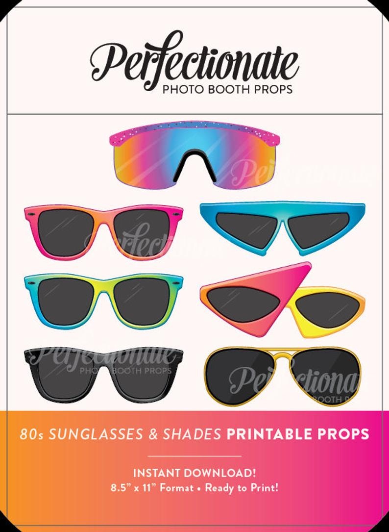 Printable 80S Sunglasses Photo Booth Prop Printable 80S | Etsy - 80S Photo Booth Props Printable Free