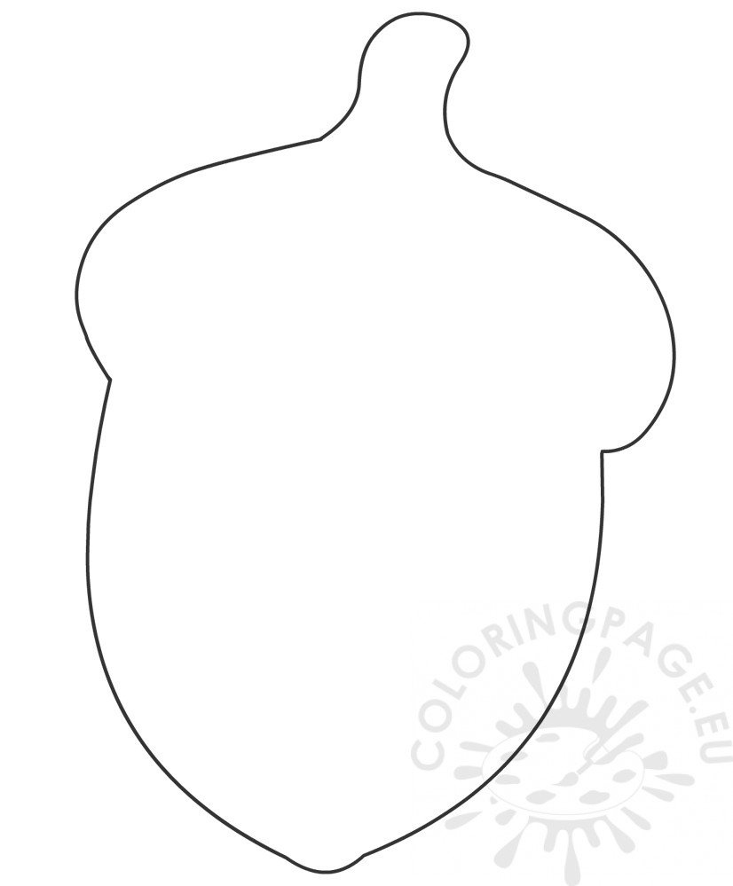 Printable Acorn Template – Coloring Page - Acorn Template Free Printable