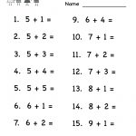 Printable Adding Worksheets | Kindergarten Addition Worksheet   Free   Free Printable Math Worksheets For Adults