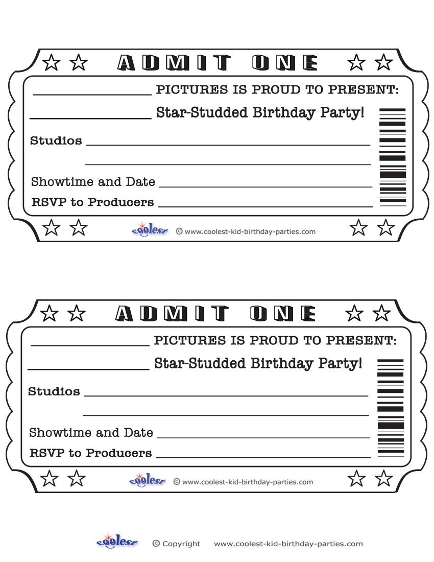 Printable Admit One Invitations Coolest Free Printables | Weddeng - Free Printable Ticket Invitations