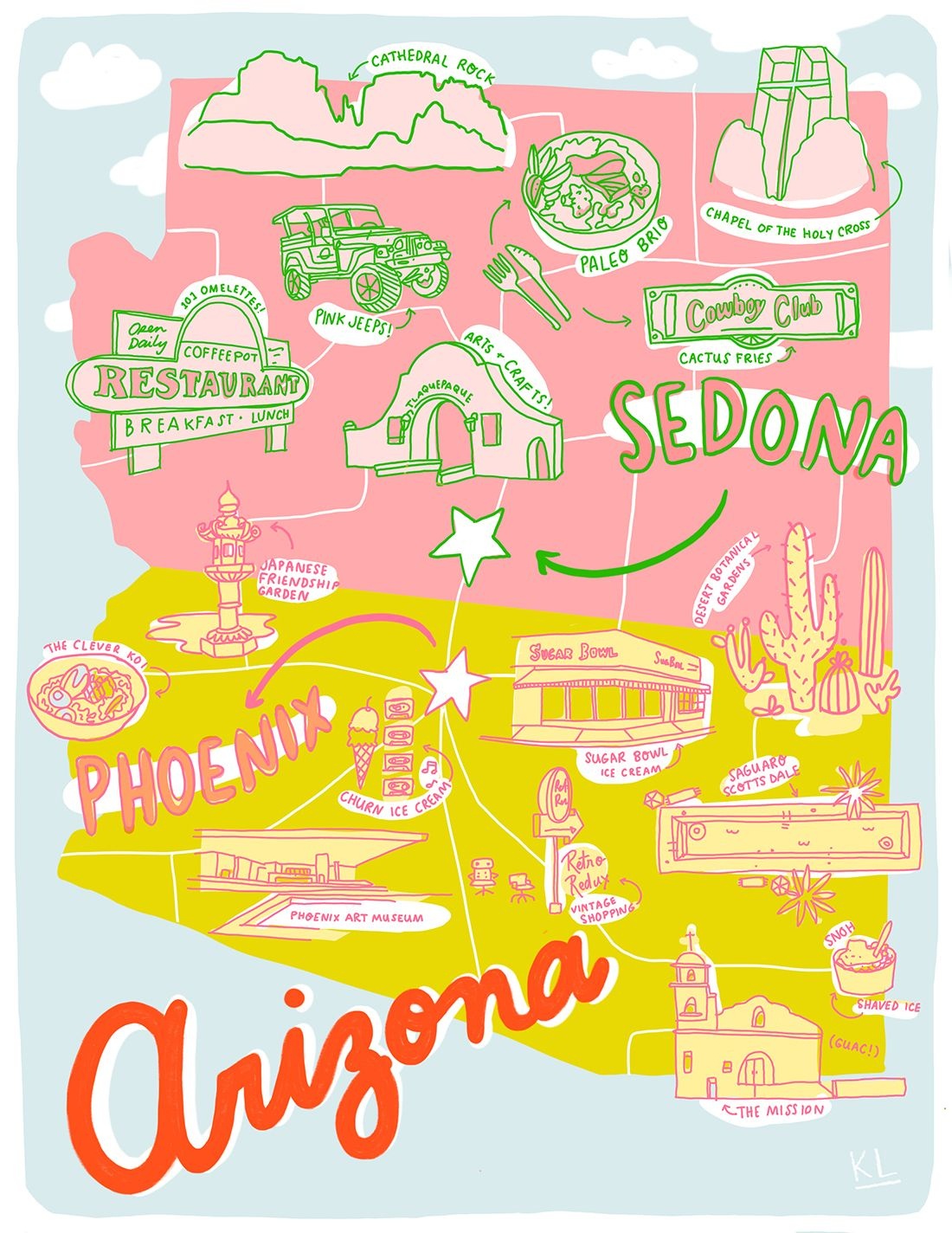 Printable Arizona Mapkristen Long X Aww Sam | Illustrations In - Free Printable Map Of Arizona