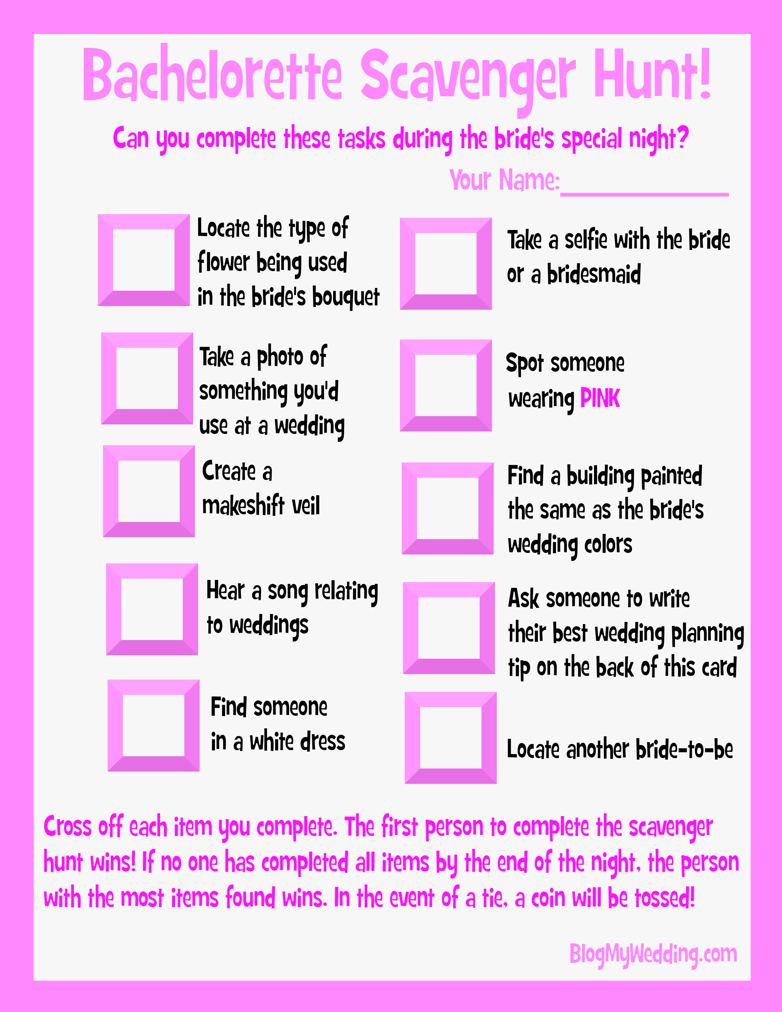 Printable Bachelorette Party Games Archives - Blog My Wedding - Free Printable Bachelorette Party Games
