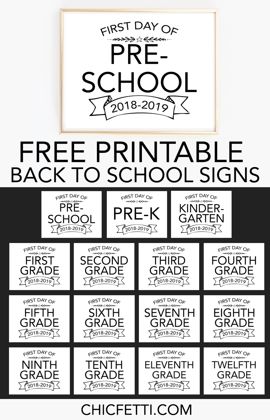 Printable Back To School Signs - Print Our Free First Day Of School - Free Printable Back To School Signs