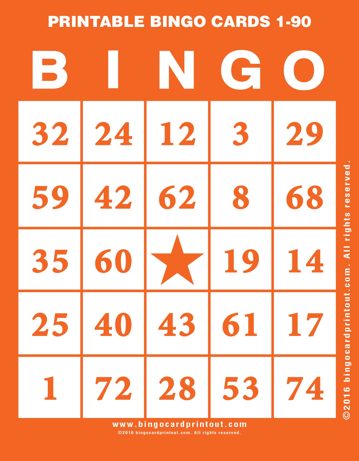 Printable Bingo Cards 1-90 - Bingocardprintout - Free Printable Bingo Cards