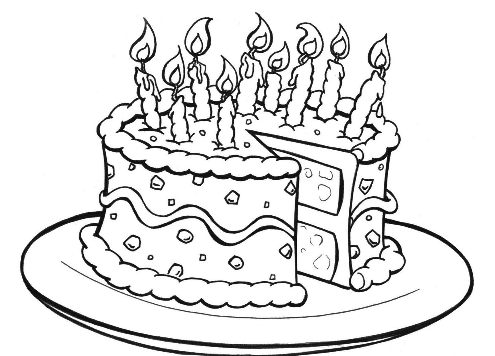Printable Birthday Coloring Pages Coloring Pages Remarkable Free - Free Printable Birthday Cake
