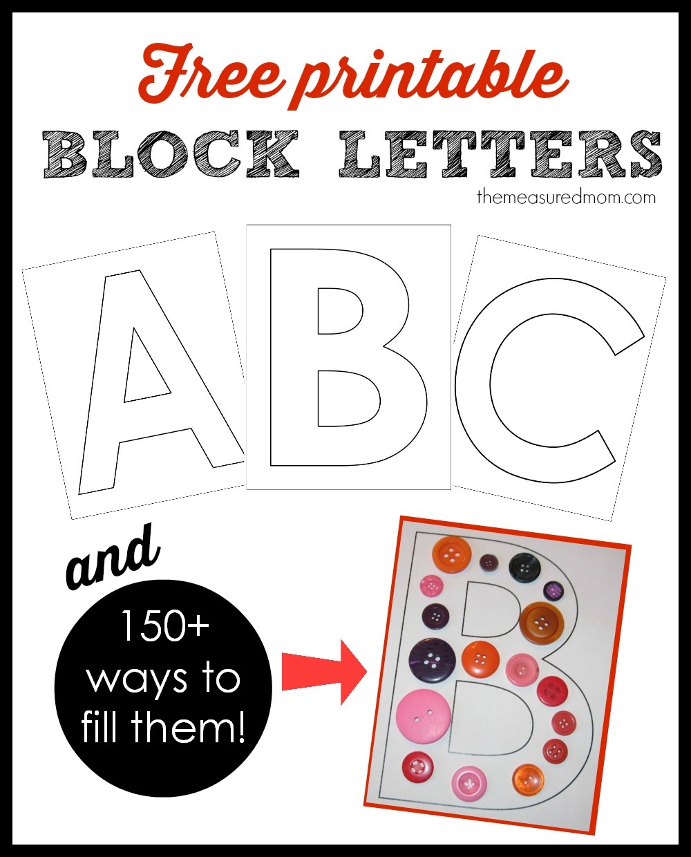 Printable Block Letters And Over 150 Ways To Fill Them! - The - Free Printable 4 Inch Block Letters