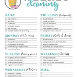 Printable Cleaning Checklists For Daily, Weekly And Monthly Cleaning   Free Printable Cleaning Schedule