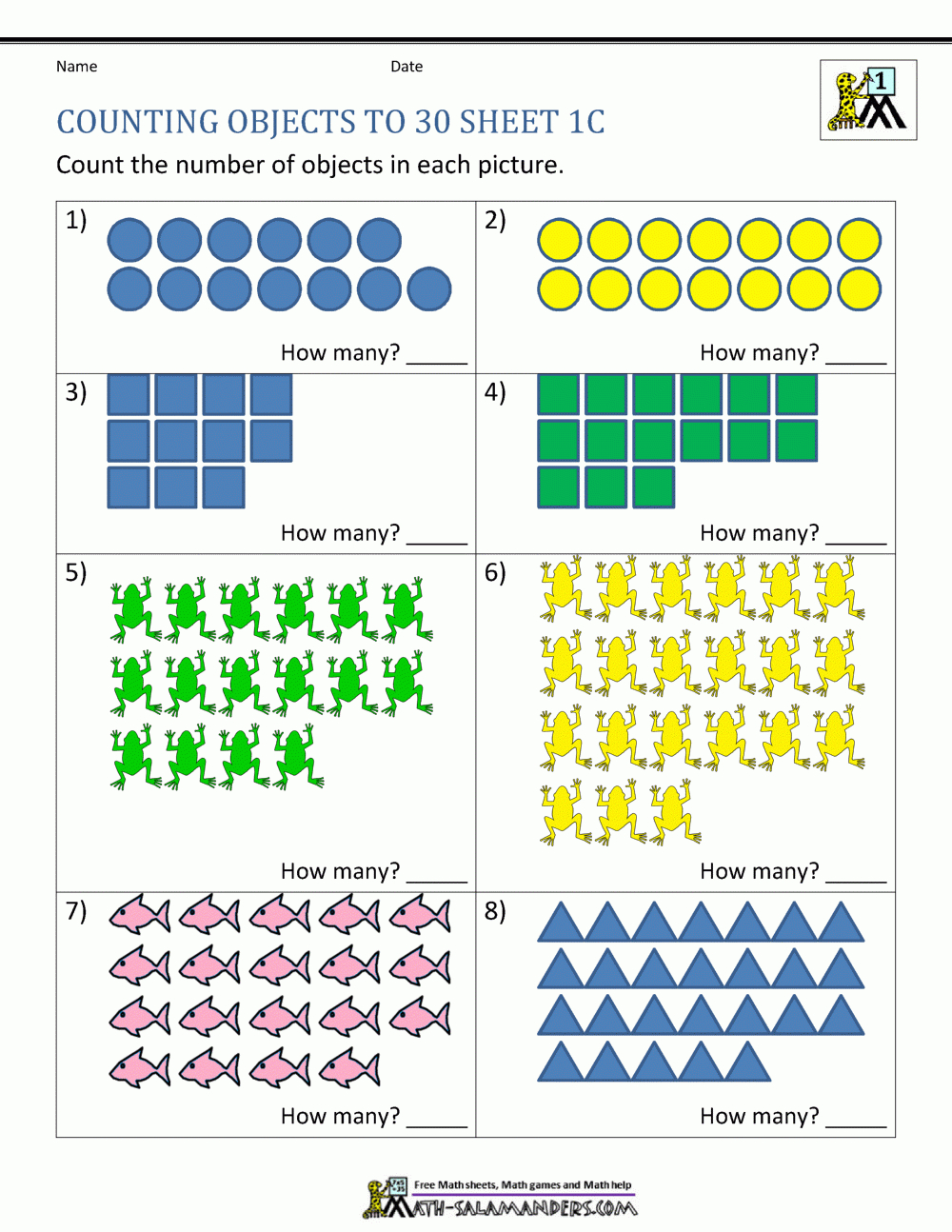 Printable Counting Worksheet - Counting Up To 50 - Free Printable Counting Worksheets