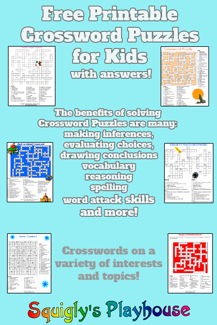 Printable Crossword Puzzles For Kids My Classroom Printable Free Printable Variety Puzzles