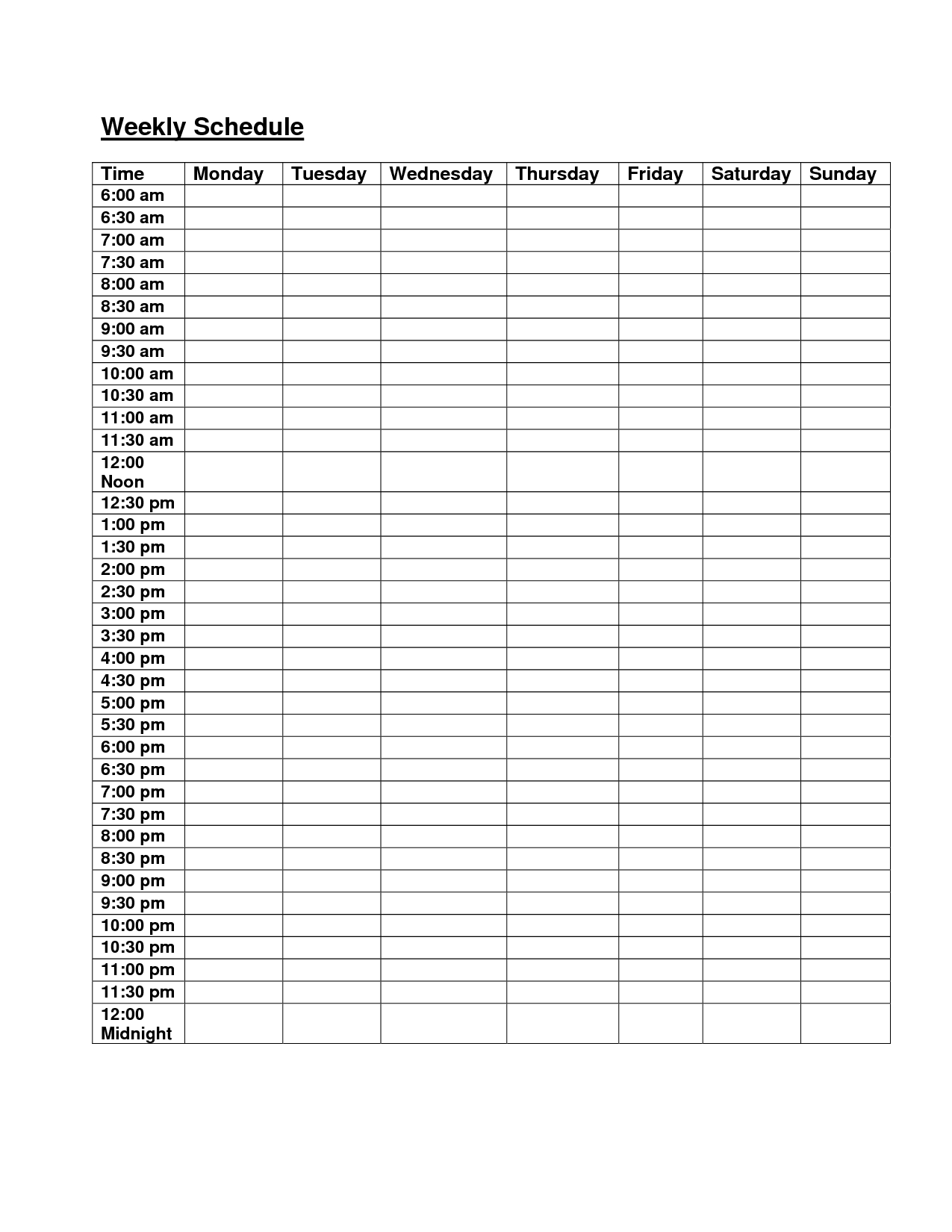 Printable Daily Schedule | Weekly Work Schedule Templates | Aau - Free Printable Monthly Work Schedule Template