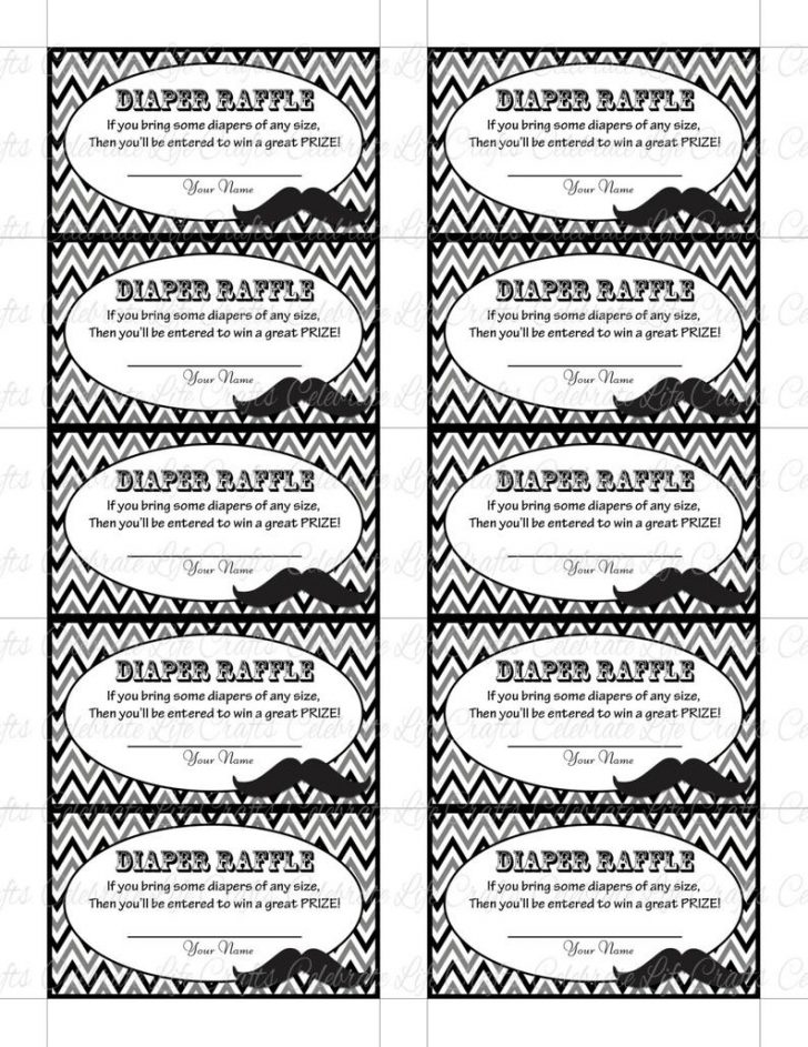 Free Printable Diaper Raffle Tickets Black And White