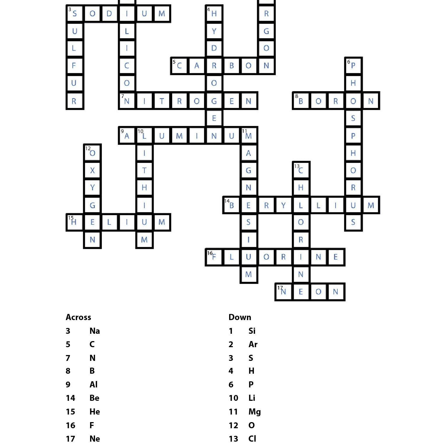 Printable Element Crossword Puzzle And Answers - Free Crossword Puzzle Maker Printable
