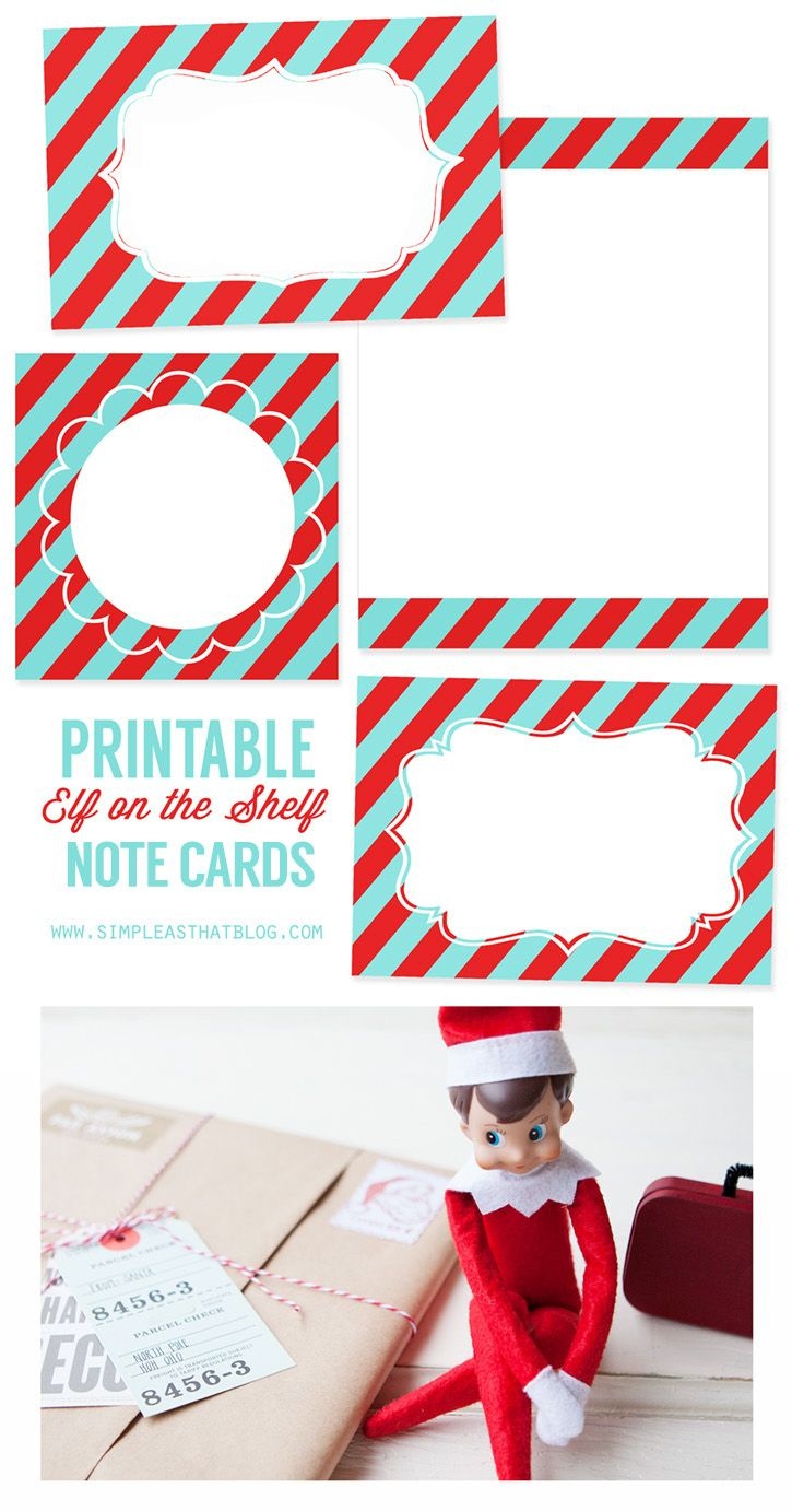 Printable Elf On The Shelf Note Cards | Simple As That Blog | Elf On - Free Printable Elf On The Shelf Notes