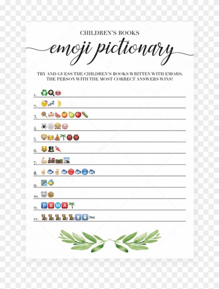 Wedding Emoji Pictionary Free Printable