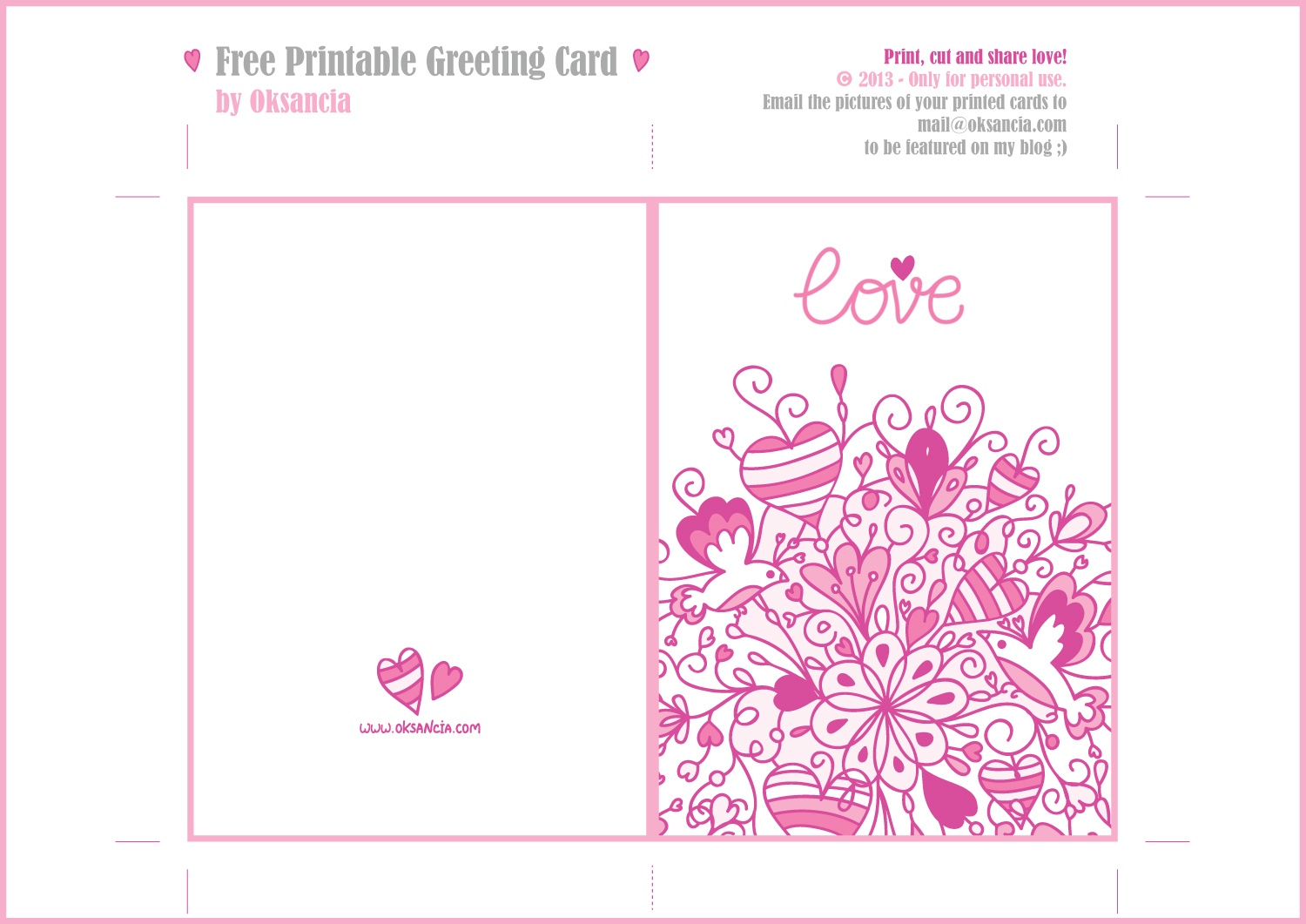 Printable Greeting Card | Xmasblor - Free Printable Love Greeting Cards