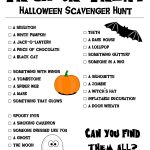 Printable Halloween Scavenger Hunt   Free Printable Halloween Scavenger Hunt