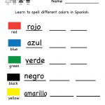 Printable Kindergarten Worksheets | Printable Spanish Worksheet   Free Printable Elementary Spanish Worksheets