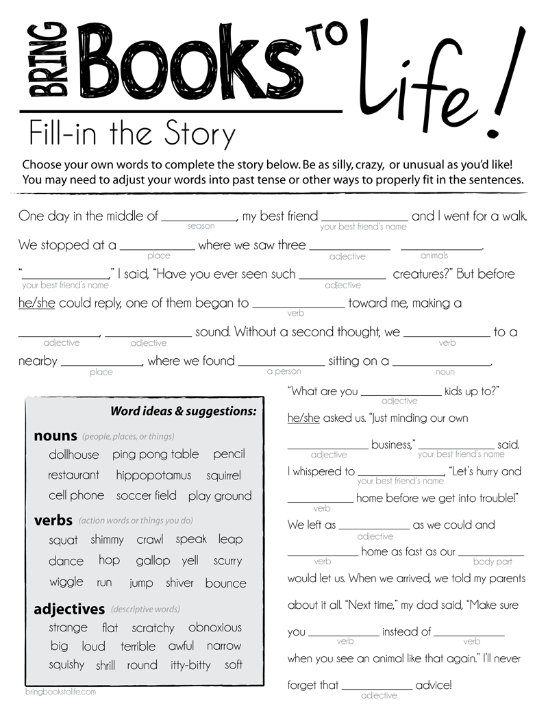 Free Printable Mad Libs for Tweens