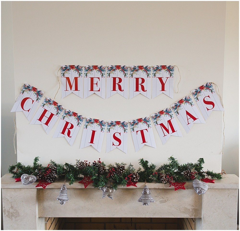 Printable Merry Christmas Banner - Six Clever Sisters - Free Printable Christmas Banner