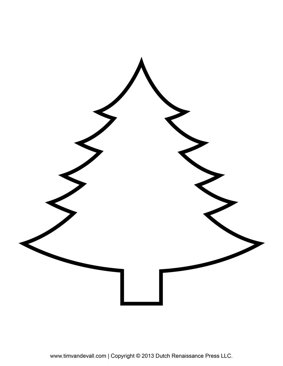 Printable Paper Christmas Tree Template Clip Art Coloring Pages - Free Printable Christmas Tree Images