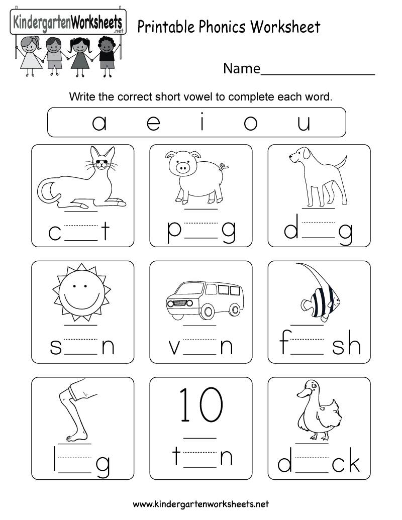 Printable Phonics Worksheet - Free Kindergarten English Worksheet - Www Free Printable Worksheets