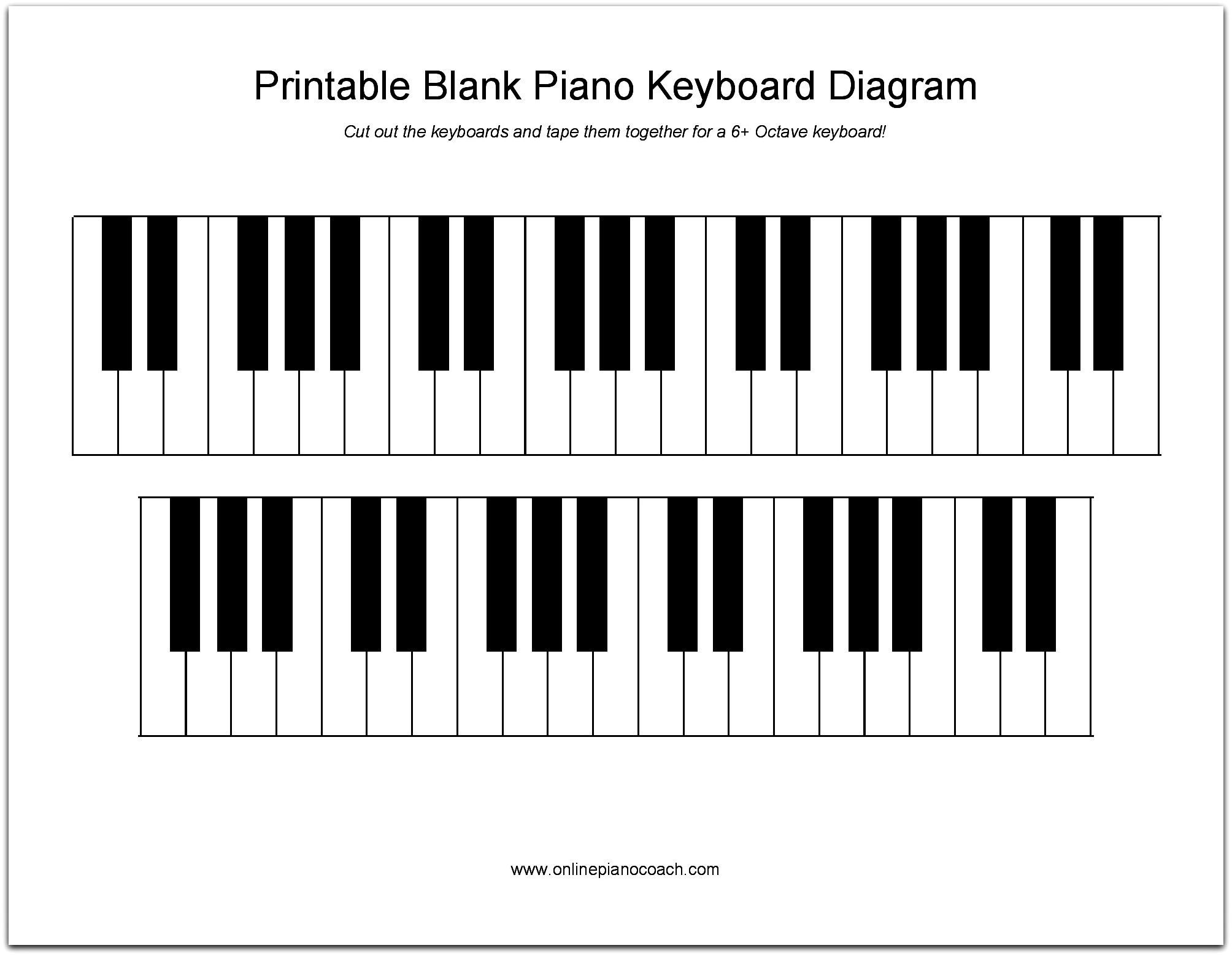 Printable Piano Keyboard Diagram In 2019 | Music | Piano, Easy Piano - Free Printable Keyboard Stickers