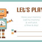 Printable Play Date Card | Printables | Kids Cards, Fun Projects For   Free Printable Play Date Cards