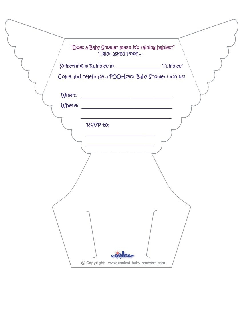 Printable Pooh Diaper Invitations - Coolest Free Printables | Diy - Free Printable Diaper Baby Shower Invitations