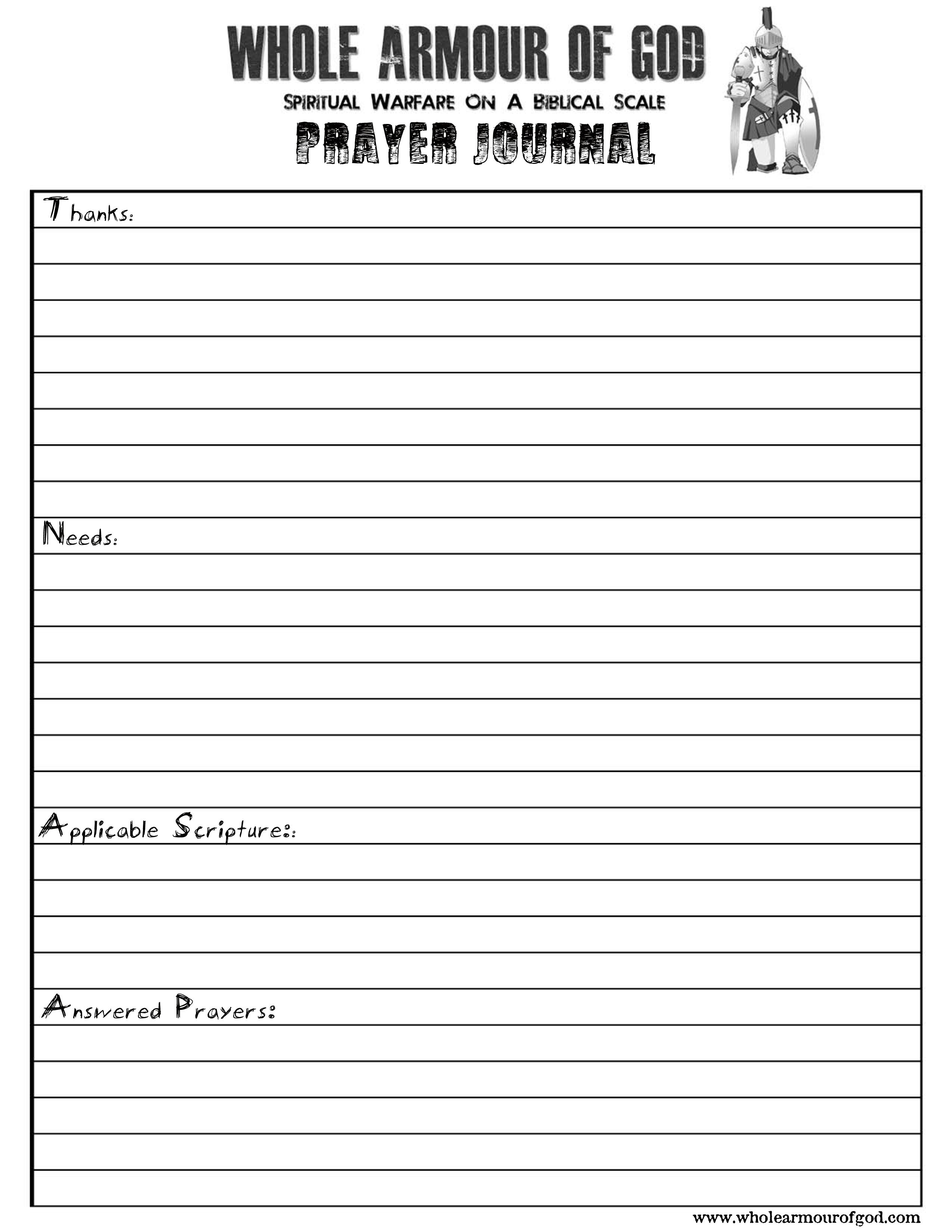 Printable Prayer Journal Template Free Printable Prayer Journal Page - Free Printable Prayer List