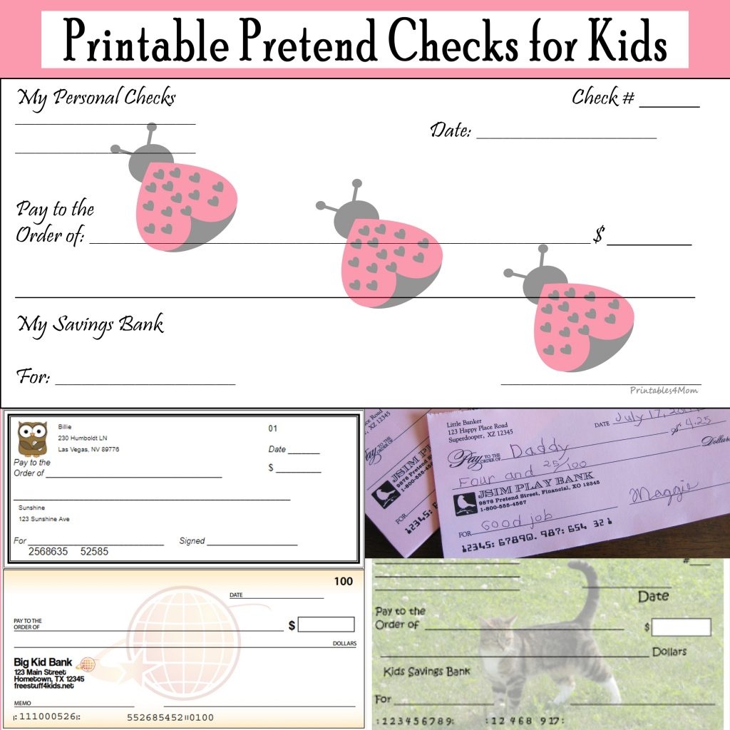 Printable Pretend Checks For Kids - Printables 4 Mom - Free Printable Play Checks