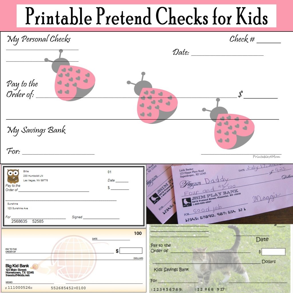 Free Clipart N Images Printable Pretend Checks For Kids Free