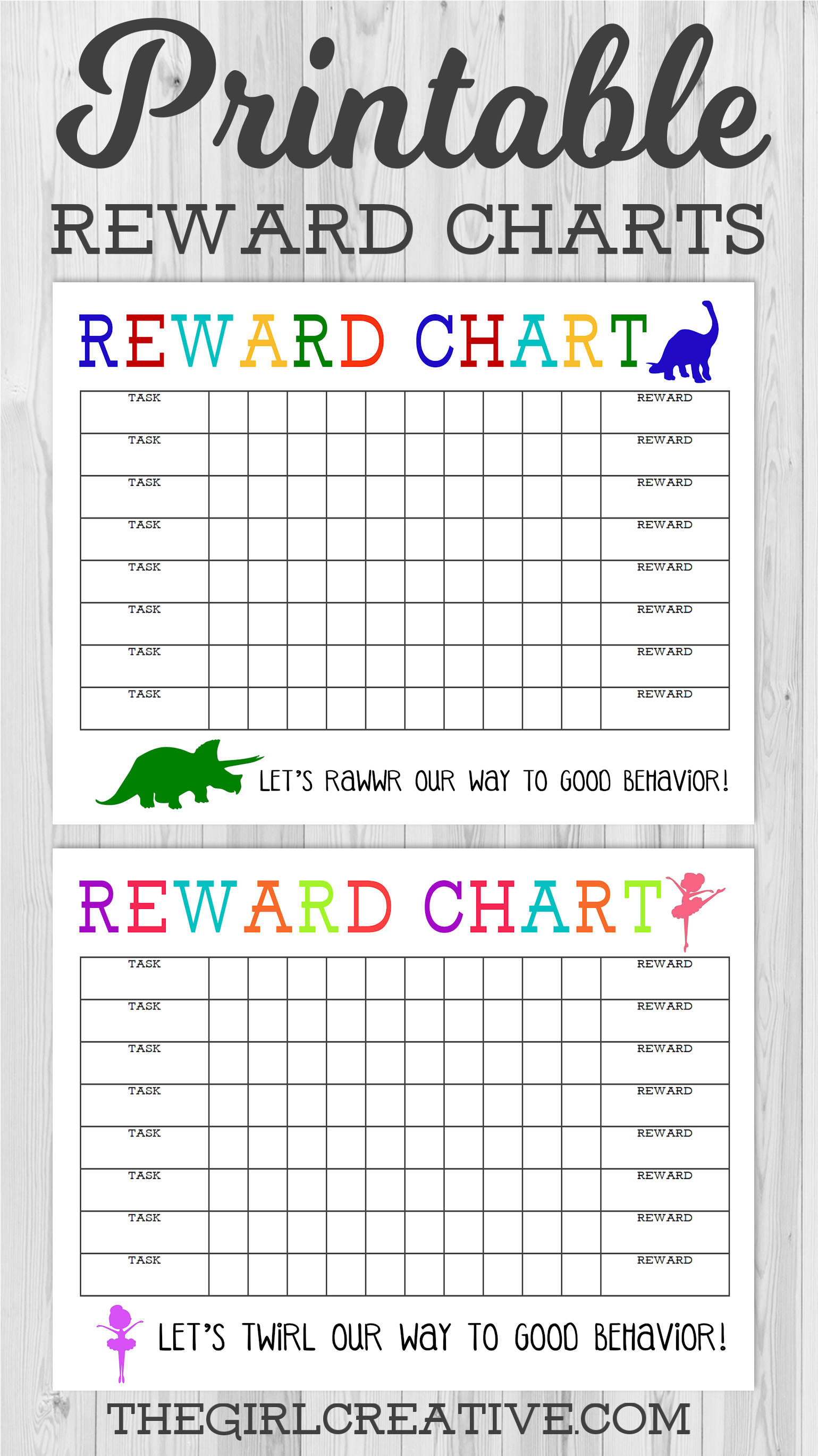 Printable Reward Chart - The Girl Creative - Reward Charts For Toddlers Free Printable