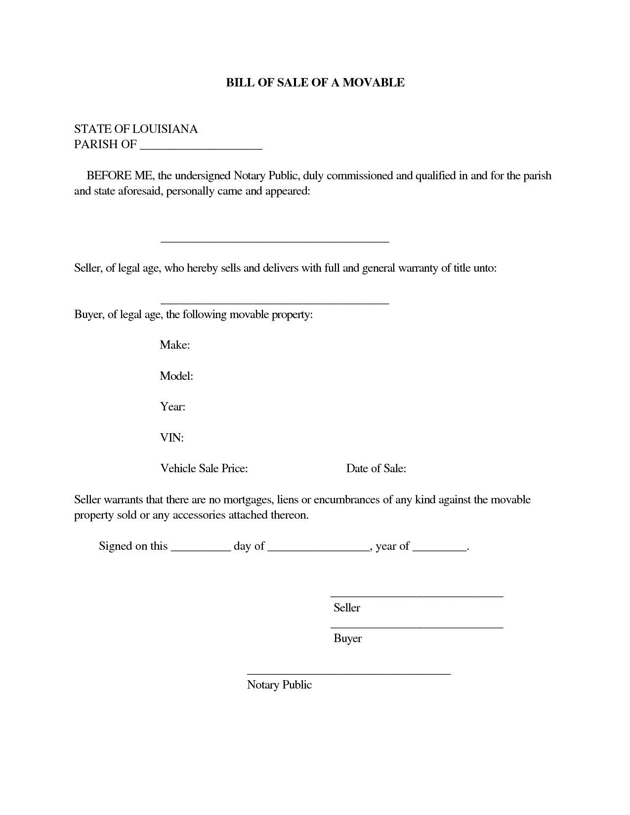 Printable Sample Champer Bill Of Sale Form | Free Legal Documents - Free Printable Legal Documents