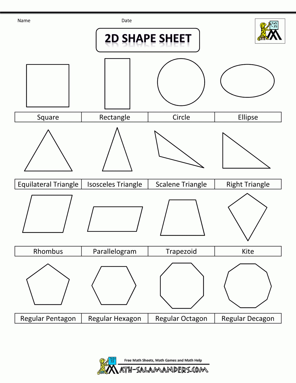 Printable Shapes 2D And 3D - Free Printable Shapes