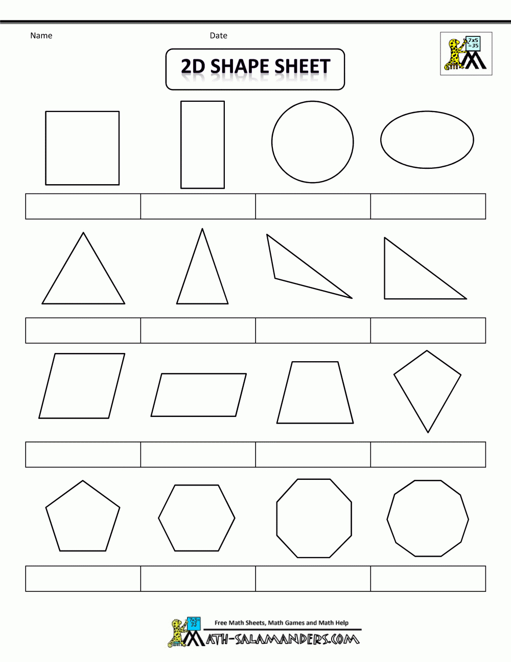 Printable Shapes 2D And 3D - Free Shape Templates Printable