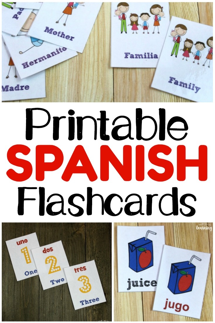 Printable Spanish Flashcards - Look! We&amp;#039;re Learning! - Free Printable Vocabulary Flashcards