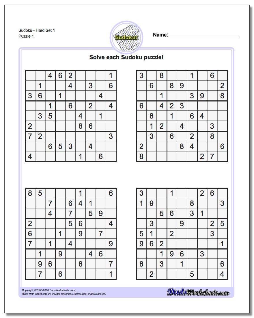 Printable Sudoku Puzzles | Room Surf - Free Printable Sudoku With Answers