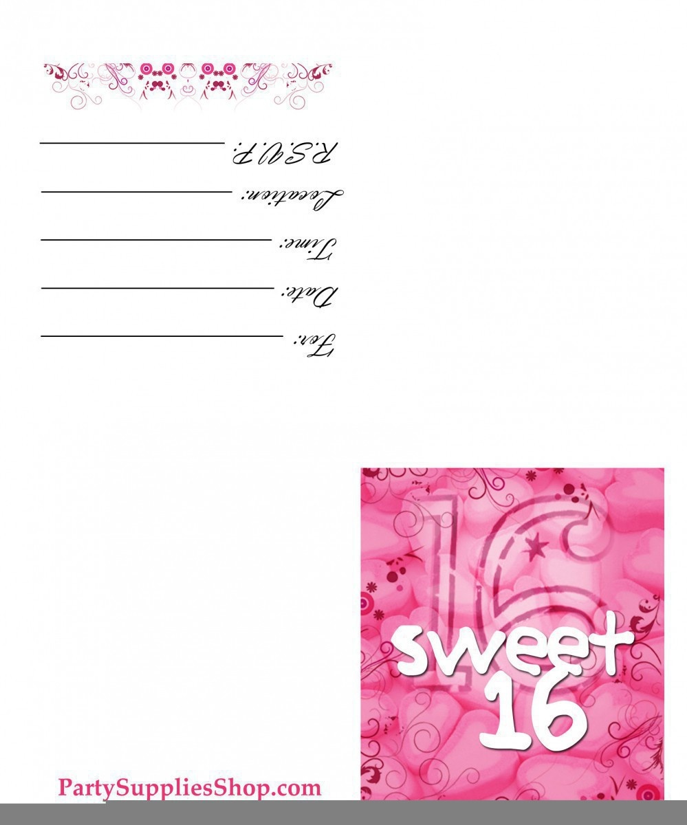 Printable Sweet 16 Birthday Invitations — Birthday Invitation Examples - Free Printable 16Th Birthday Party Invitation Templates