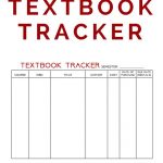 Printable Textbook Tracker Planning Layout | Bullet Journal   Free Printable Textbooks