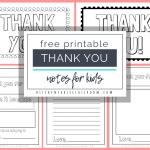 Printable Thank You Cards For Kids   The Kitchen Table Classroom   Free Printable Thank You Cards
