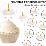 Printable Unicorn Cupcake Toppers   Perfect For A Simple Party   Free Printable Unicorn Cupcake Toppers