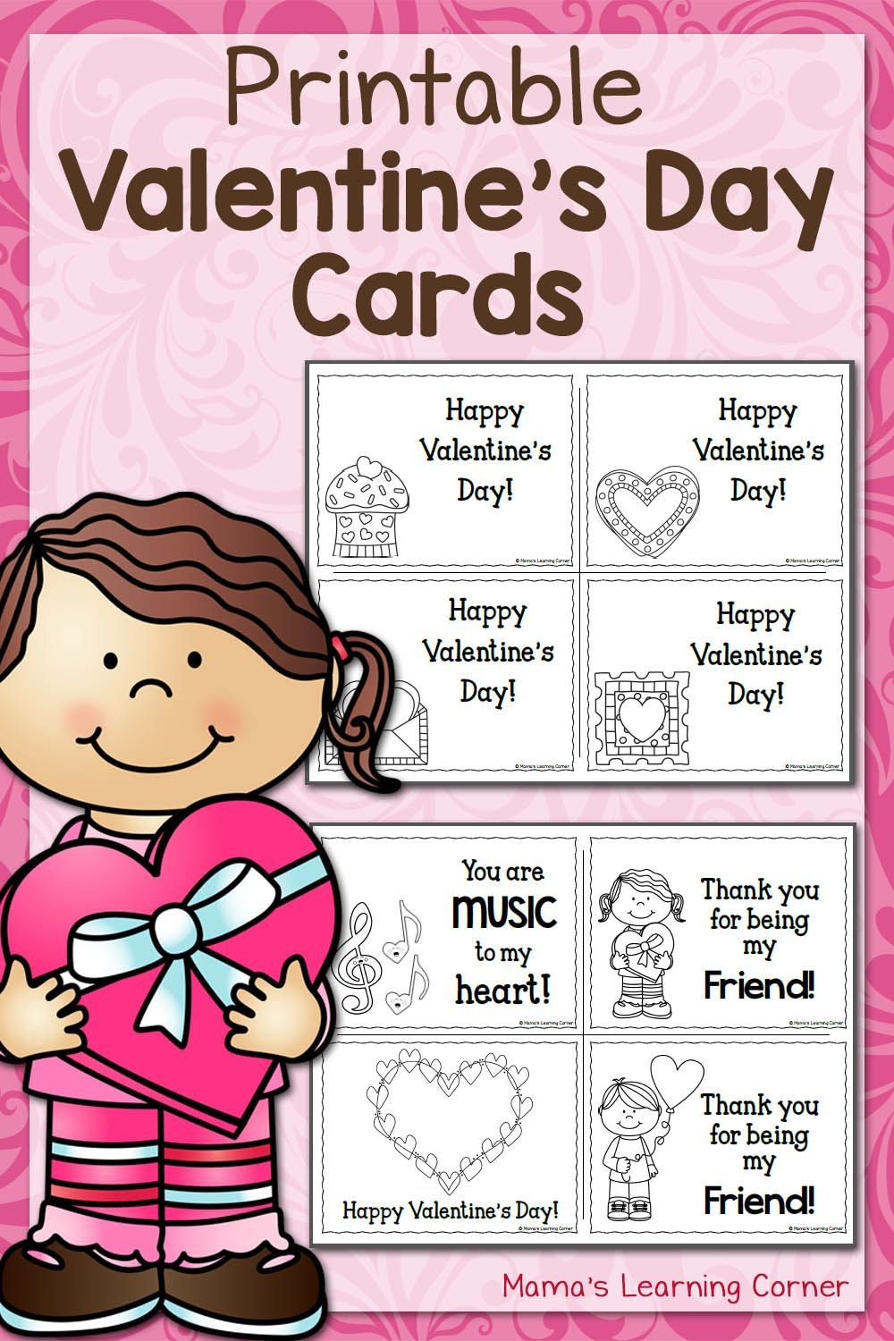 Printable Valentine&amp;#039;s Day Cards | Best Of Mama&amp;#039;s Learning Corner - Free Printable Valentine Cards For Preschoolers
